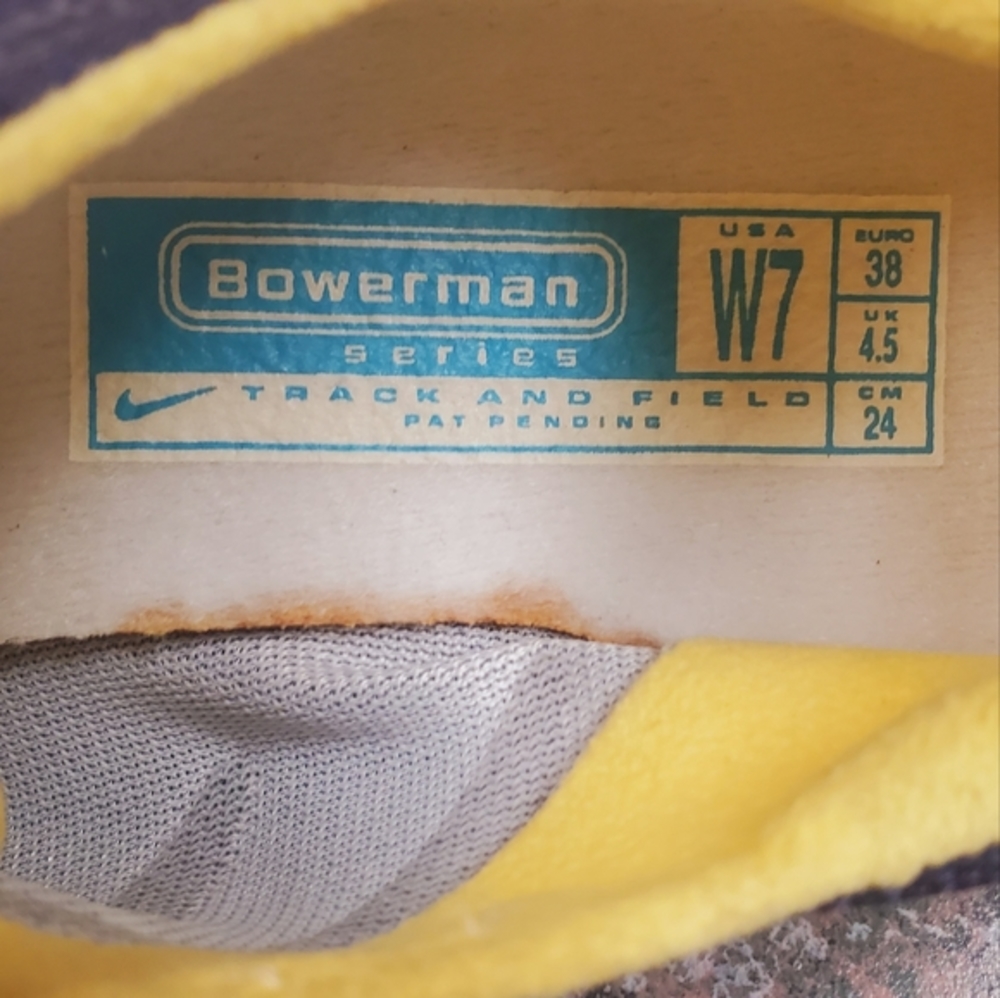 Nike Bowerman‎ size 7 yellow/blue track and field cleats/sneakers - Picture 6 of 8
